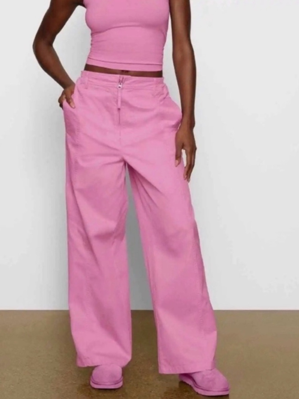 12. Skims • NWT $150 Wide-Leg Pink Women's Pants